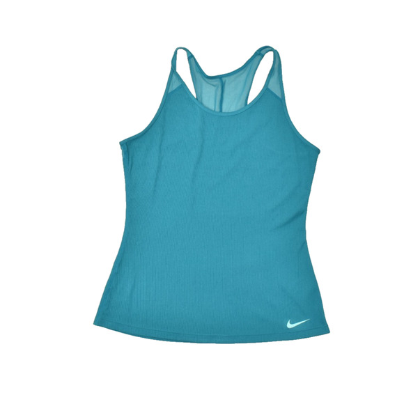 Nike Dri-FIT Women's Blue Ribbed Racerback Athletic Tank Top Size M - Picture 1 of 8